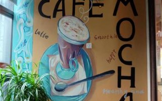 咖啡厅手绘墙画-鄂州咖啡馆手绘墙画多少钱